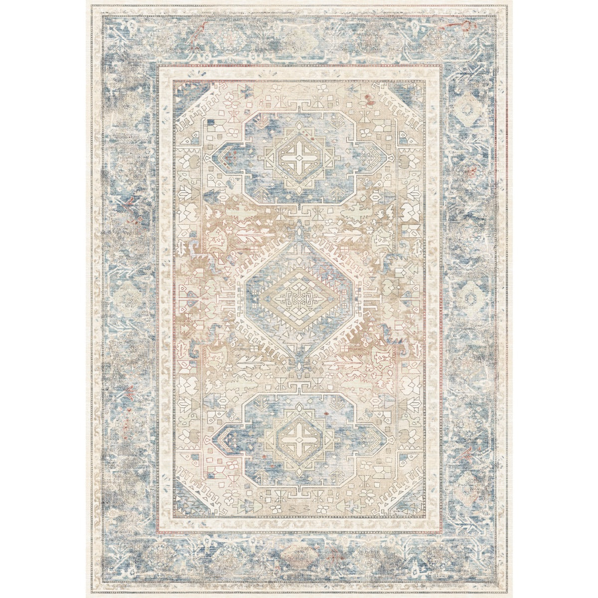 Elera Blue Red Beige Rug