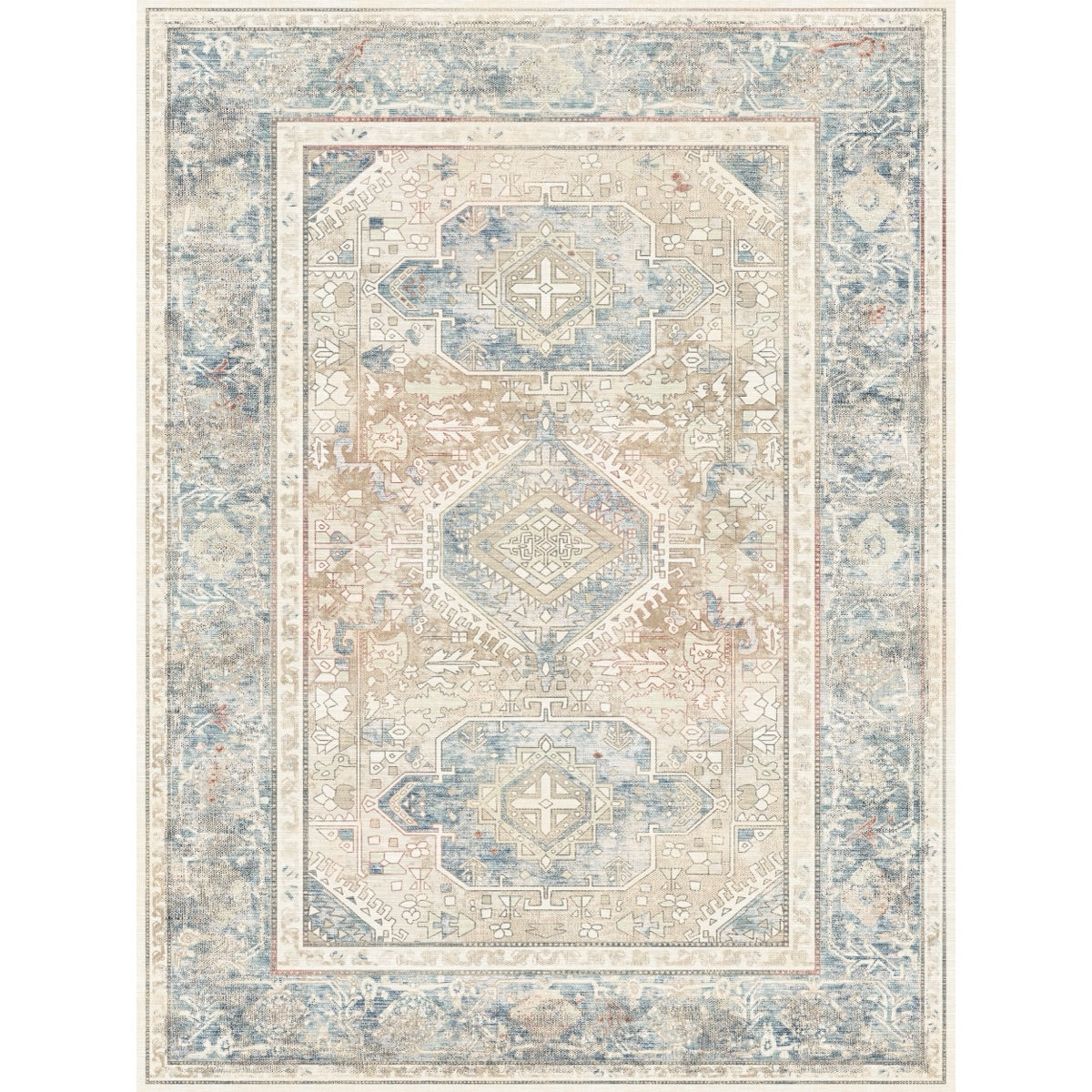 Elera Blue Red Beige Rug