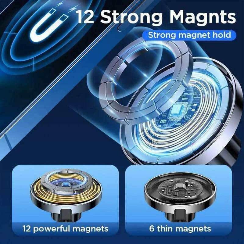 15W Qi Magnetic Car Phone Holder Wireless Charger - Austrige™