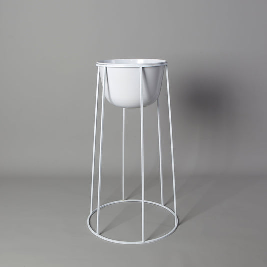 Nura White Raised Metal Pot Planter 2.5’