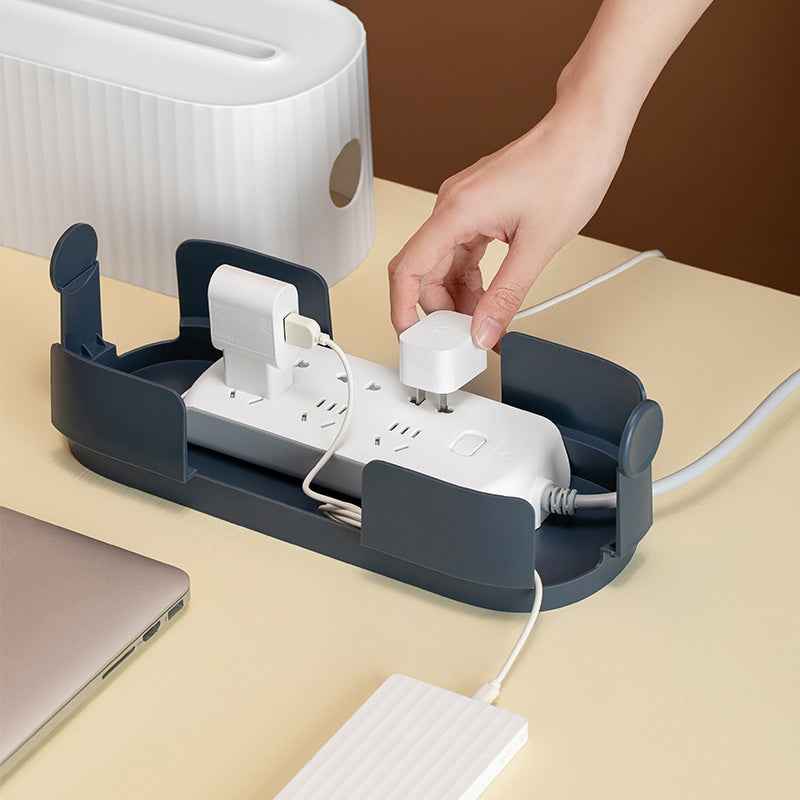 Boîtier de rangement pour multiprises, boîtier de rangement pour câbles, anti-poussière, organiseur de prises de chargeur, bac de rangement pour lignes réseau, gestion des câbles de chargeur