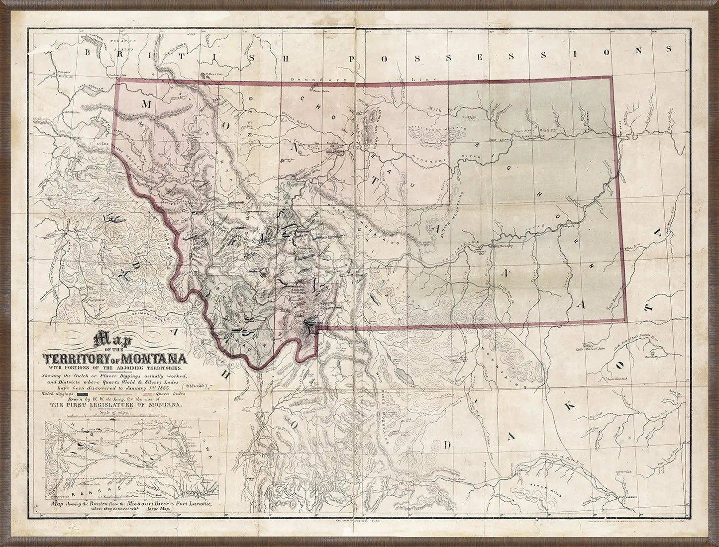 Map - Territory of Montana, 1865