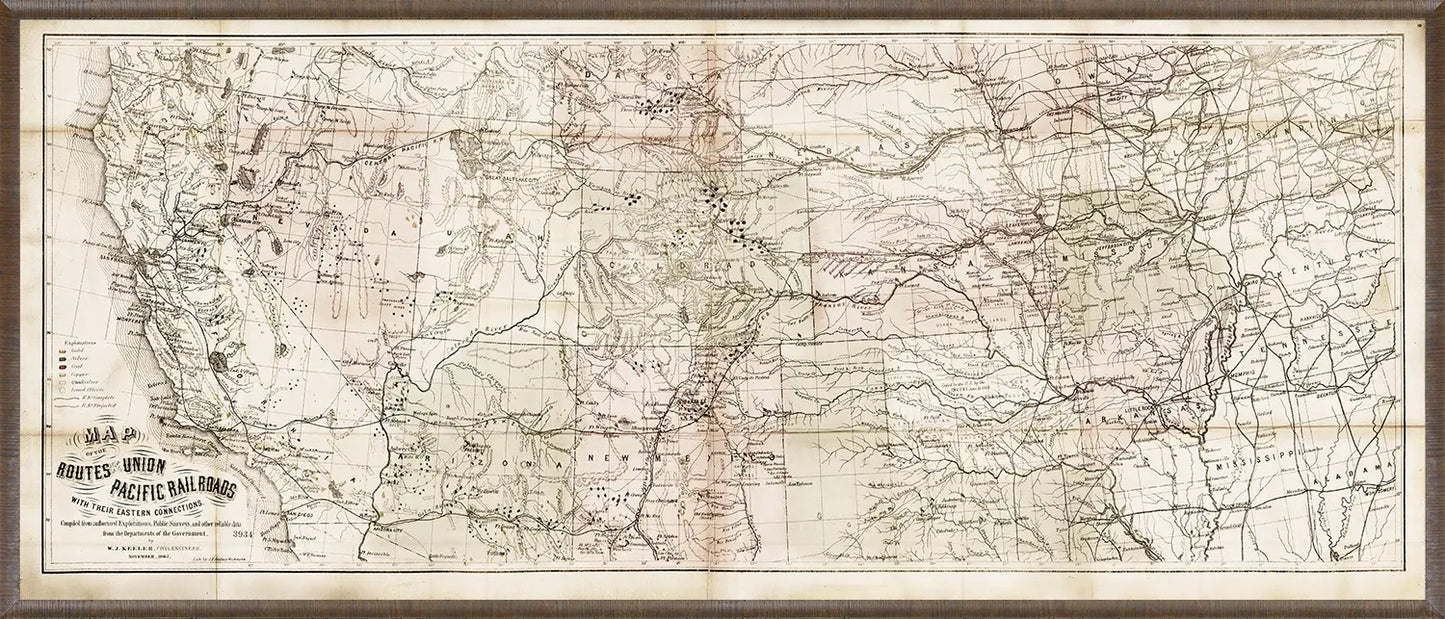 Map - Union Pacific Railroads, 1867