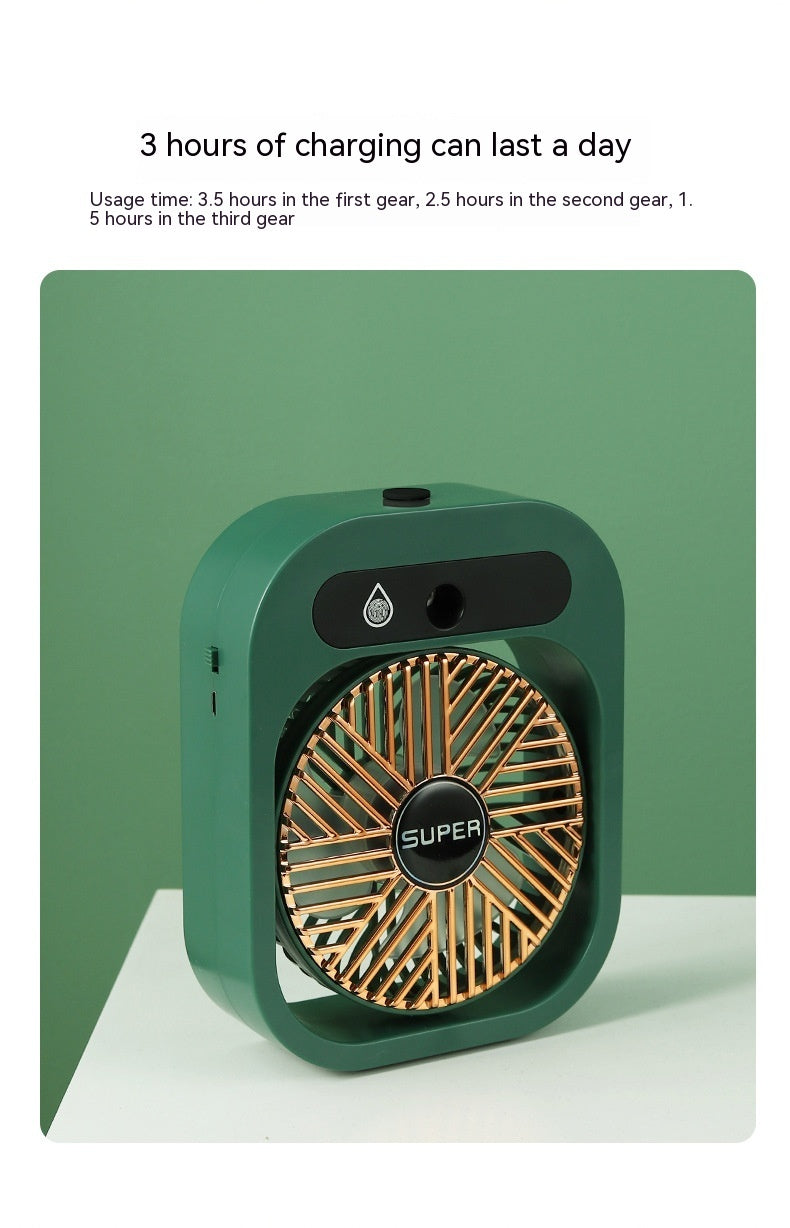 Ventilateur de bureau brumisateur, refroidisseur d'air, humidificateur rechargeable par USB, ventilateur portable avec 3 vitesses de vent, ventilateur brumisateur pour la maison