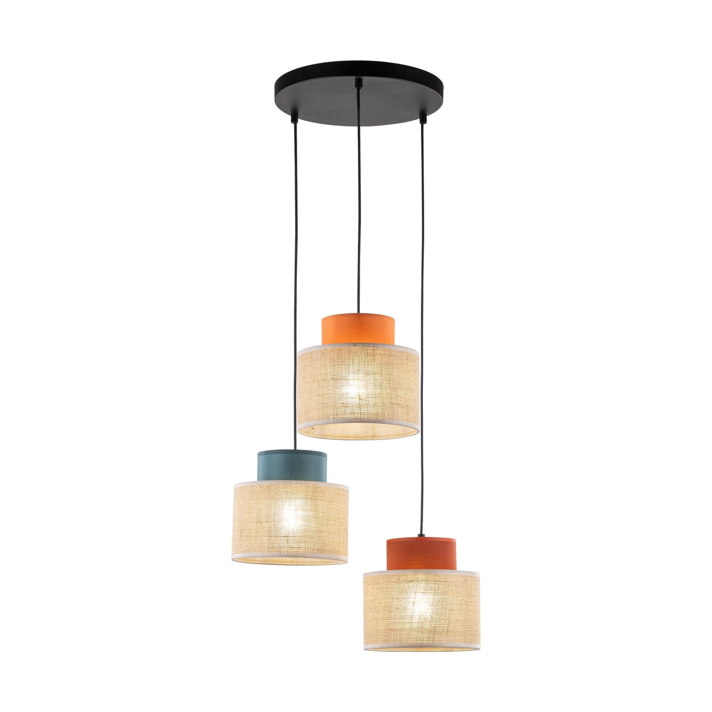 DUO Jute Mix Natural Pendant Light 3