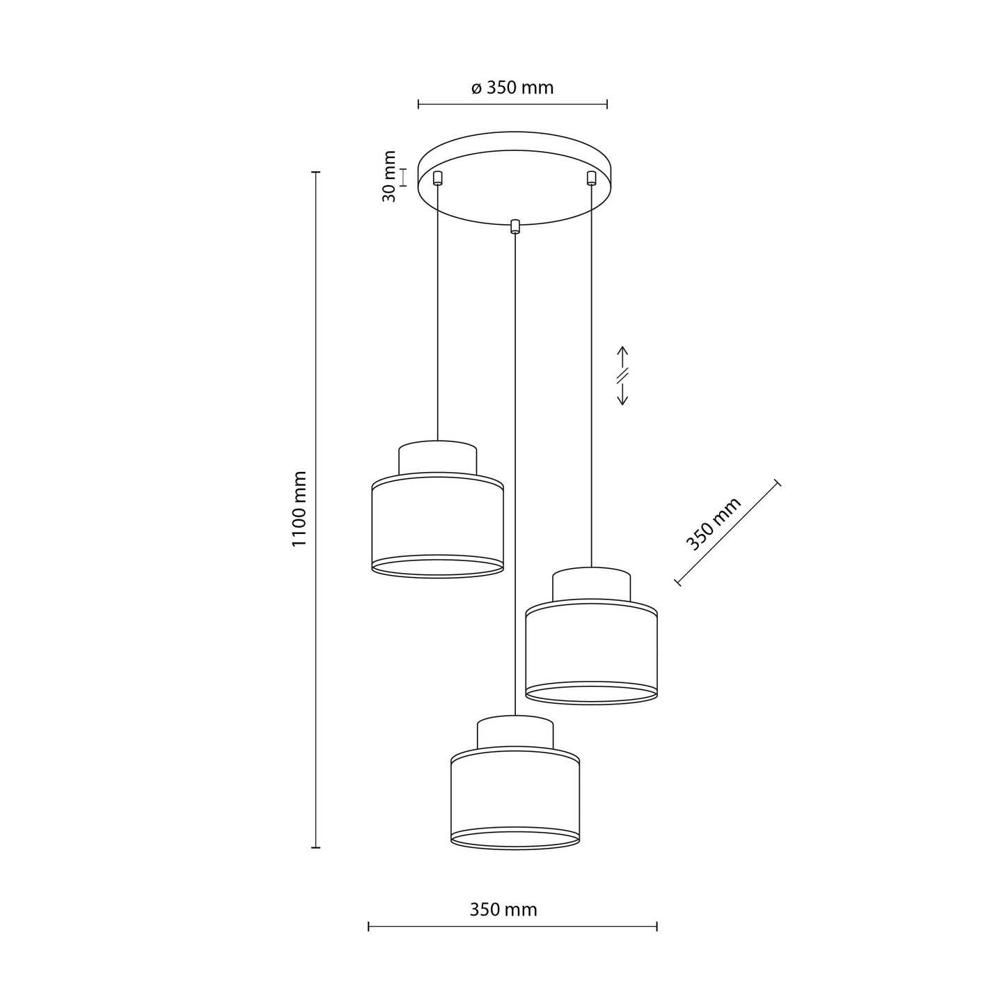 DUO Jute Mix Natural Pendant Light 3