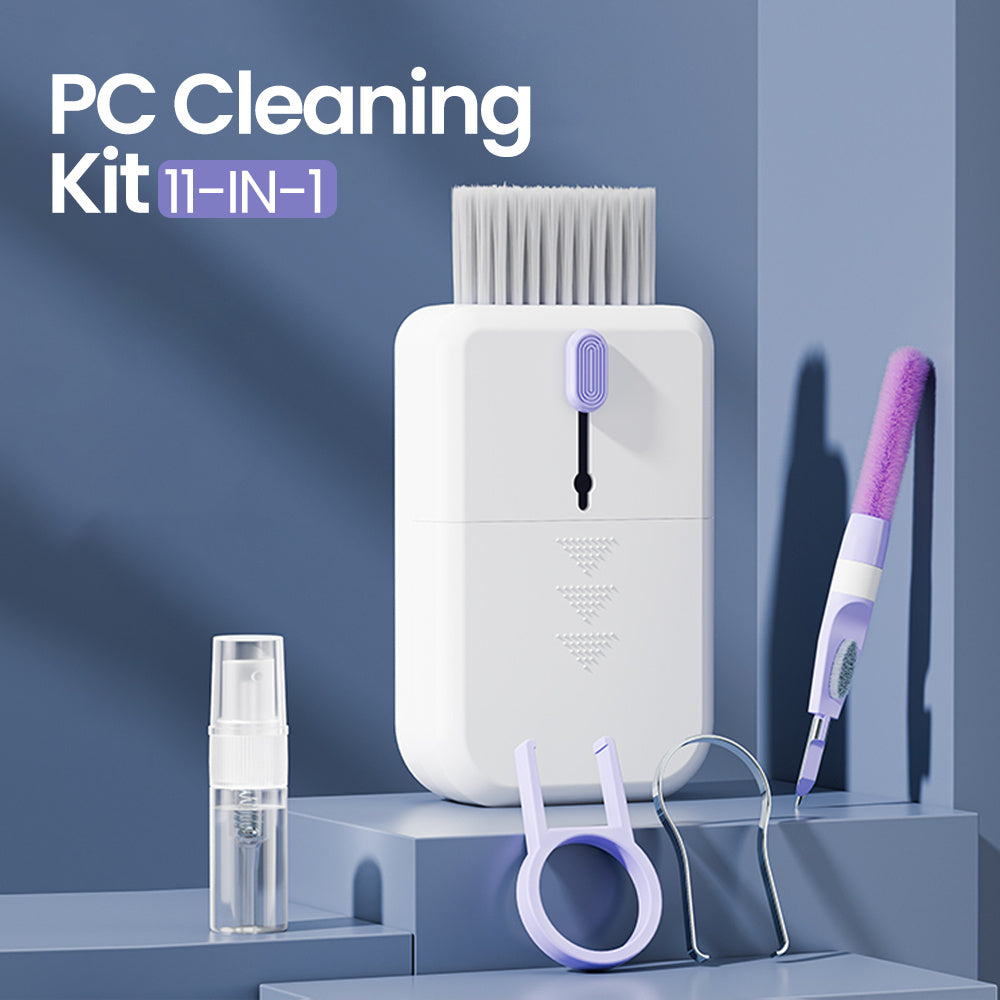 Kit de nettoyage multifonction portable 11 en 1 pour clavier d'ordinateur, écran de téléphone, brosse pour écouteurs avec boîte de rangement