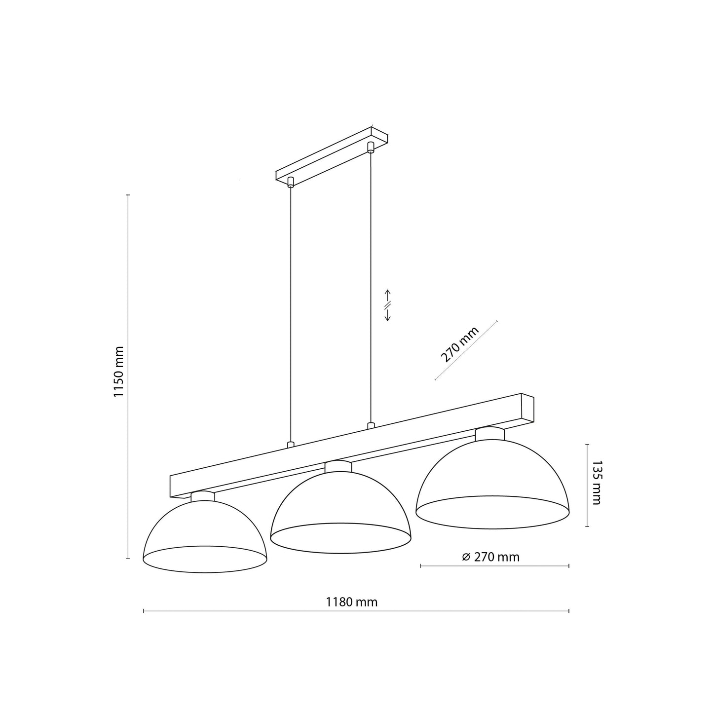 Suspension scandinave noire OSLO 3