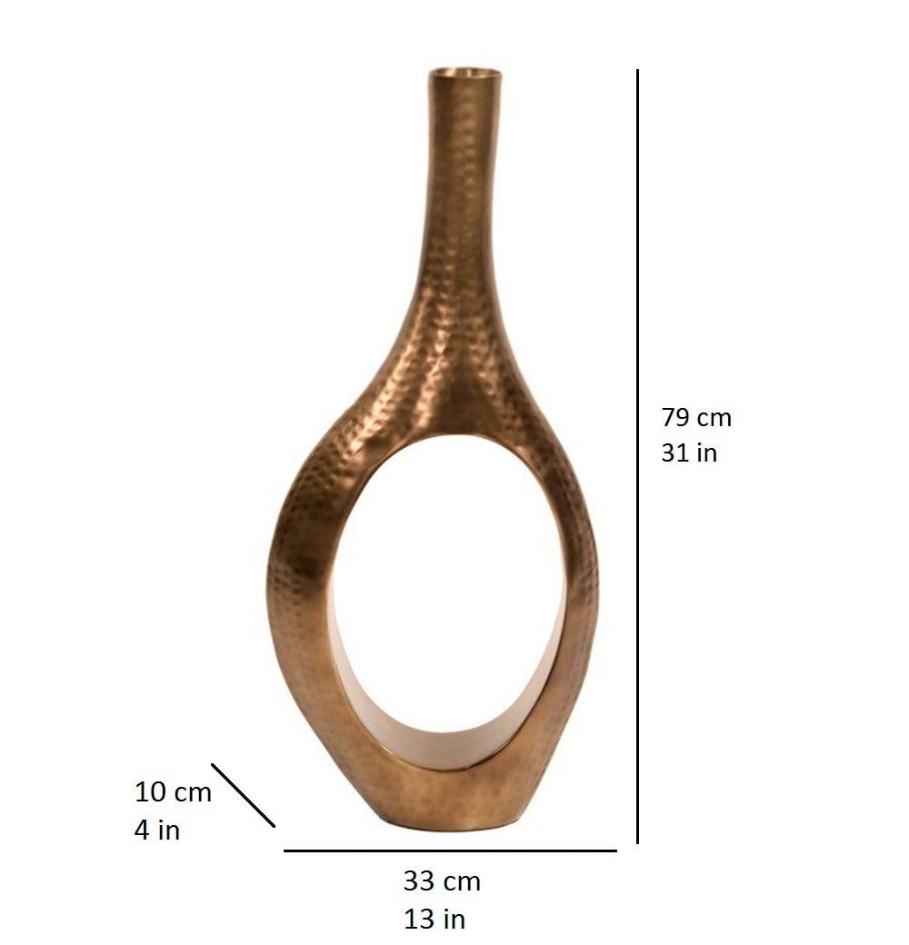 Mateo Hand Hammered Brass Floor Vase