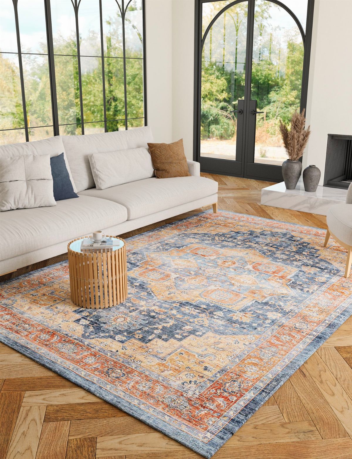 Talia Orange Blue Rug