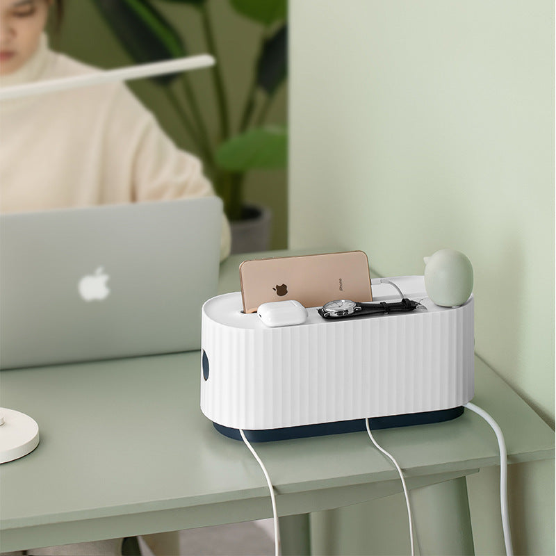 Boîtier de rangement pour multiprises, boîtier de rangement pour câbles, anti-poussière, organiseur de prises de chargeur, bac de rangement pour lignes réseau, gestion des câbles de chargeur