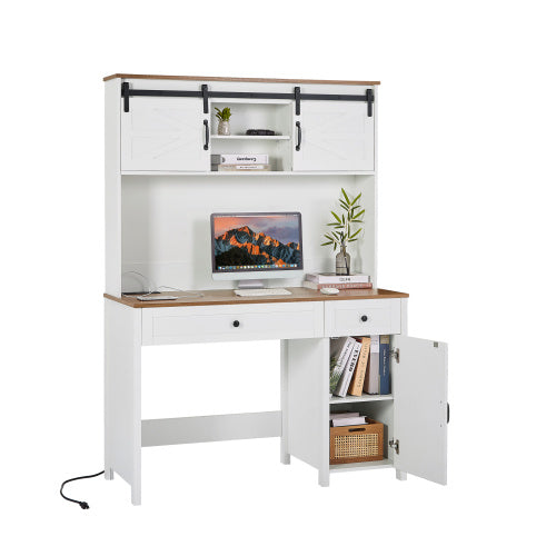 Bureau en bois avec station de charge