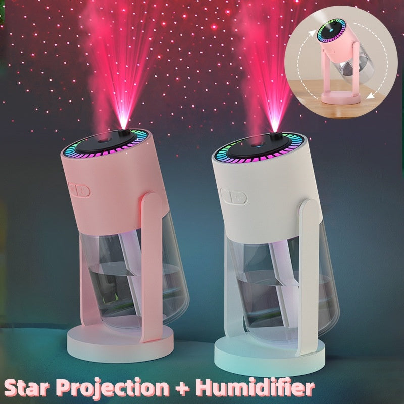 Nouvel humidificateur d'air à projection de ciel étoilé, petit appareil portable anti-brûlure à sec, vaporisateur USB, tête vibrante