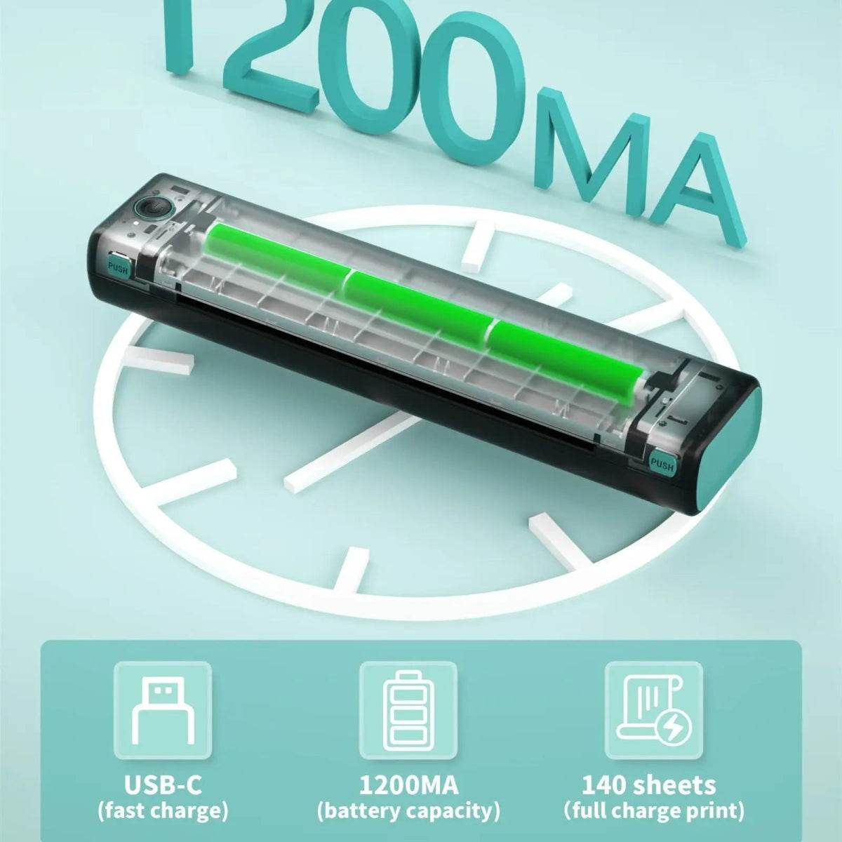 A4 Portable Printers Wireless | Travel Bluetooth Thermal Printer - Austrige™