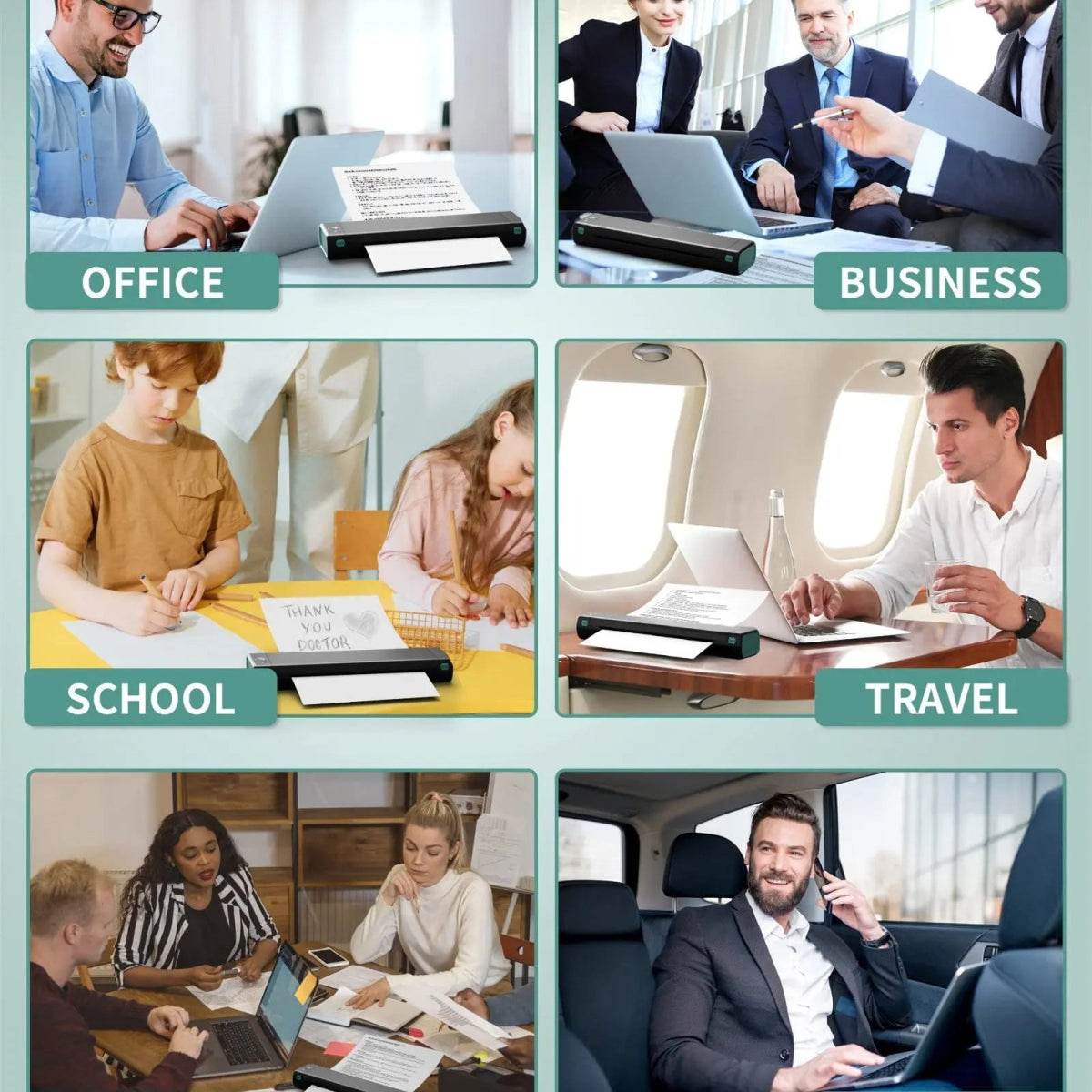A4 Portable Printers Wireless | Travel Bluetooth Thermal Printer - Austrige™