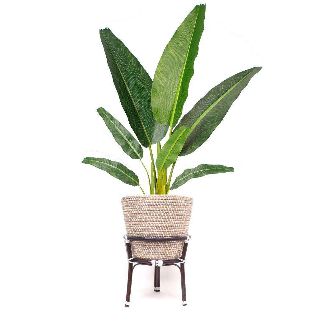 Ayo - Boho Floor Planter On Wooden Stand