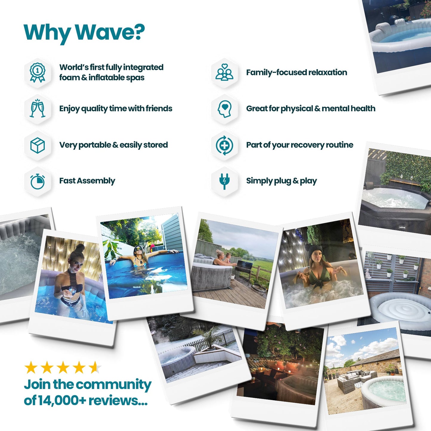 Tahoe | 4/6-Person Eco Foam Hot Tub | Round | Built-In Integrated Heater