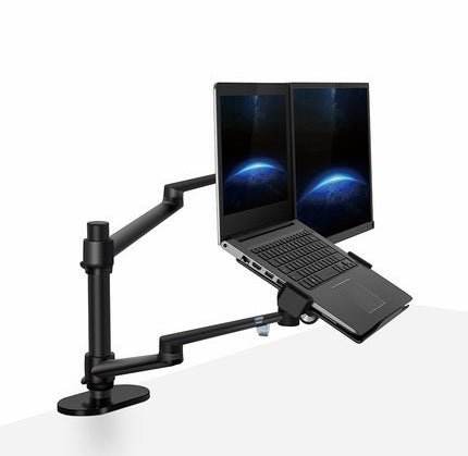 Aluminum Multifunction Ergonomics Desk Laptop Stand Monitor Desktop Holder Computer Full Motion With Column Bar - Austrige™