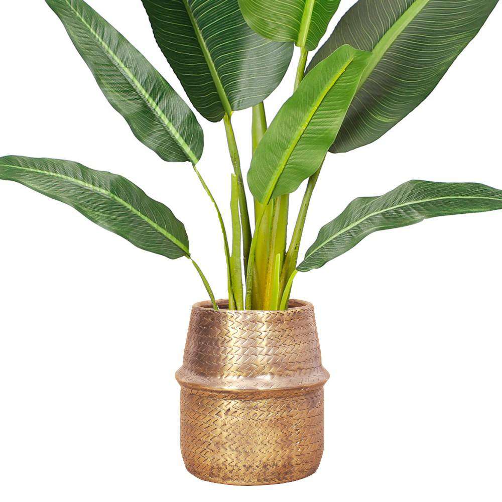 Bonita -Rattan Brass Finish Planter