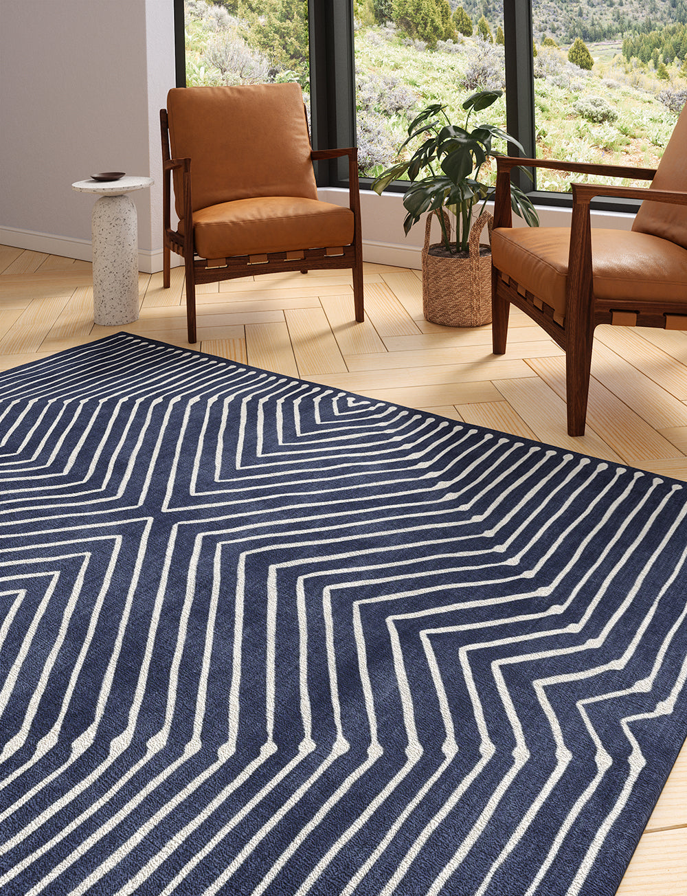 Calator Navy Blue Rug