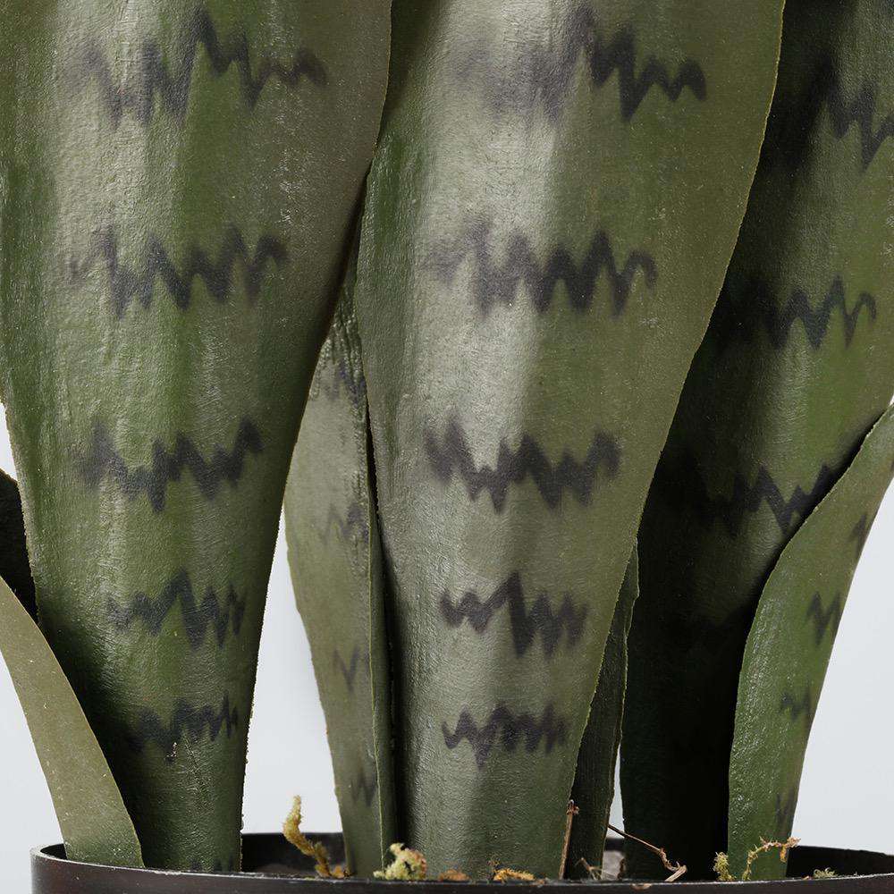 Dezi Artificial Snake Sansevieria Dark Green Potted Plant 21''