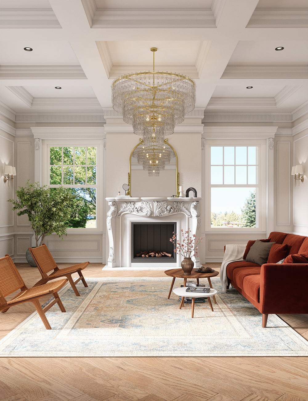 Elera Blue Red Beige Rug