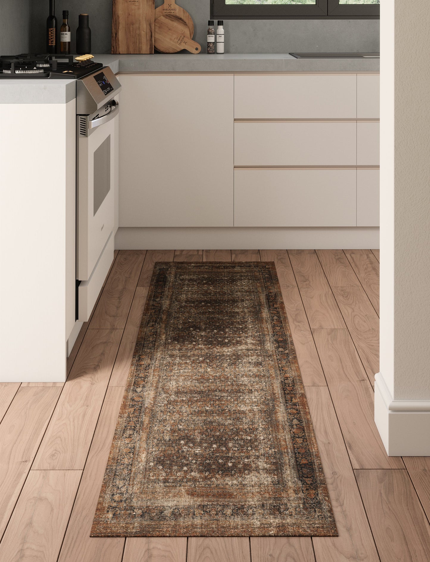 Regal Brown Orange Rug