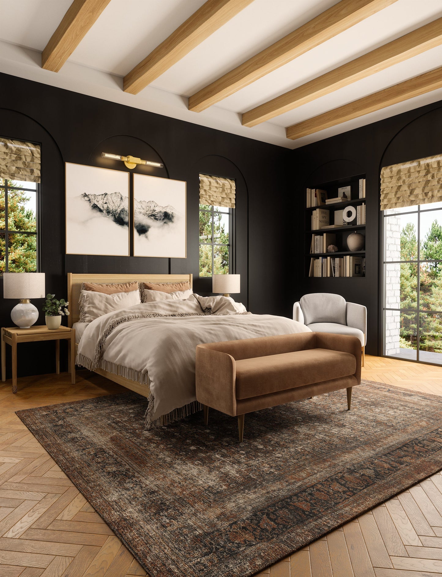 Regal Brown Orange Rug