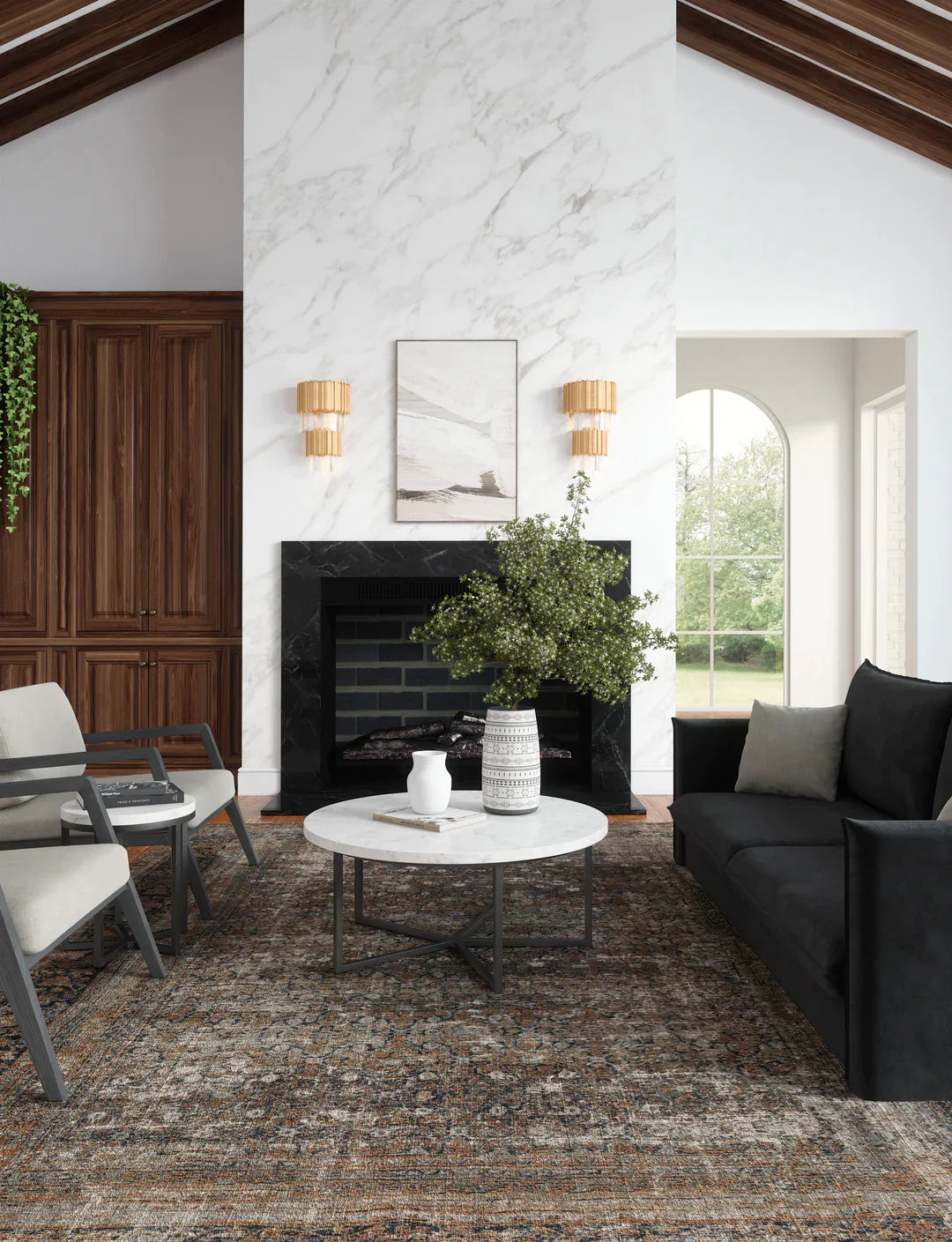 Regal Brown Orange Rug