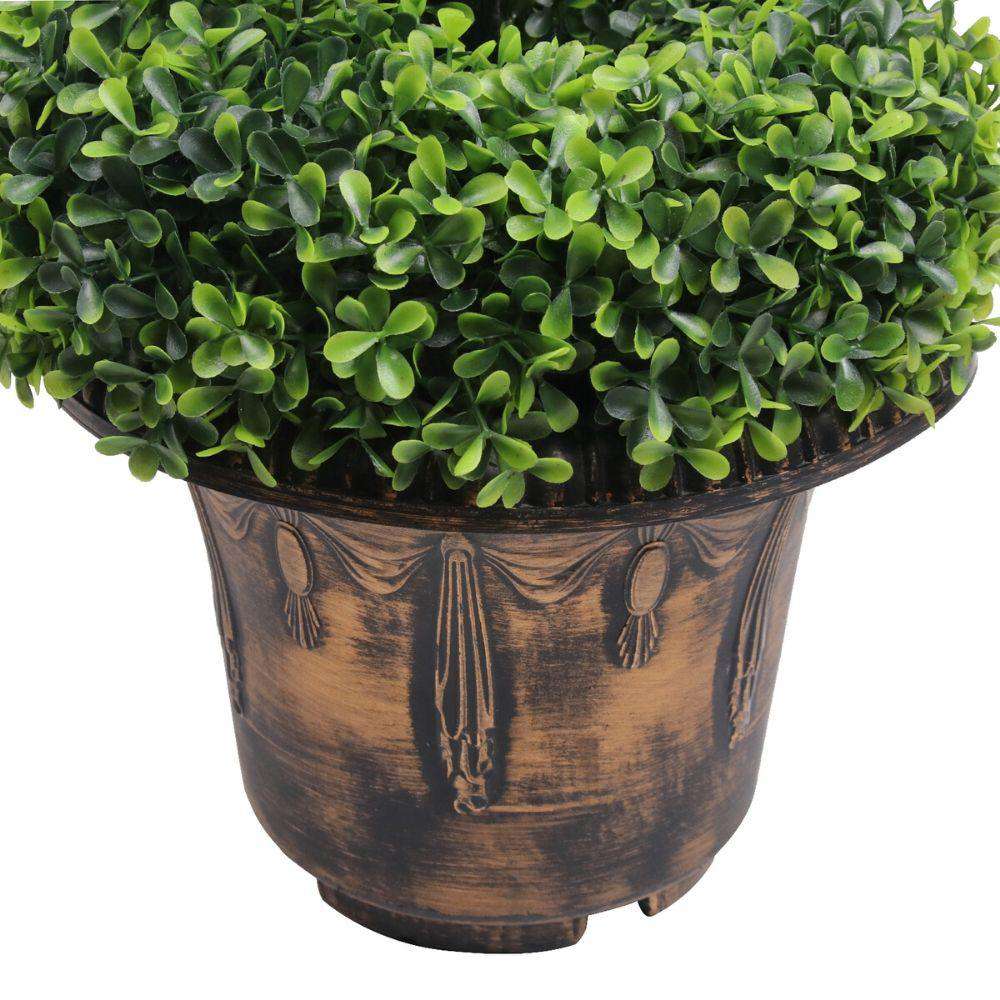 Norwich Faux Potted Spiral Boxwood Topiary Plant 48''