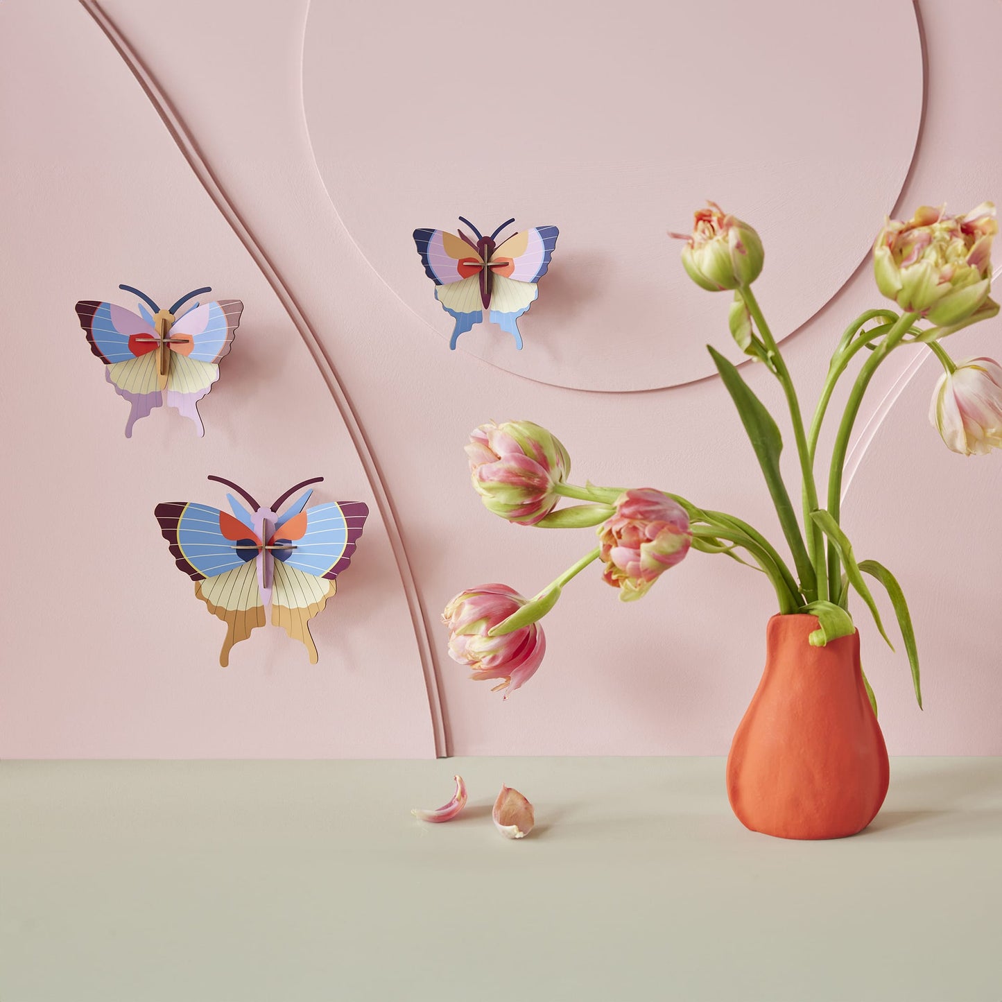 Plum Fringe Butterflies Set of 3