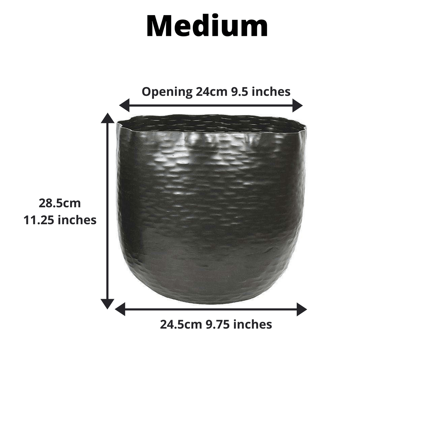 Ponche - Brass Black Basket Planter
