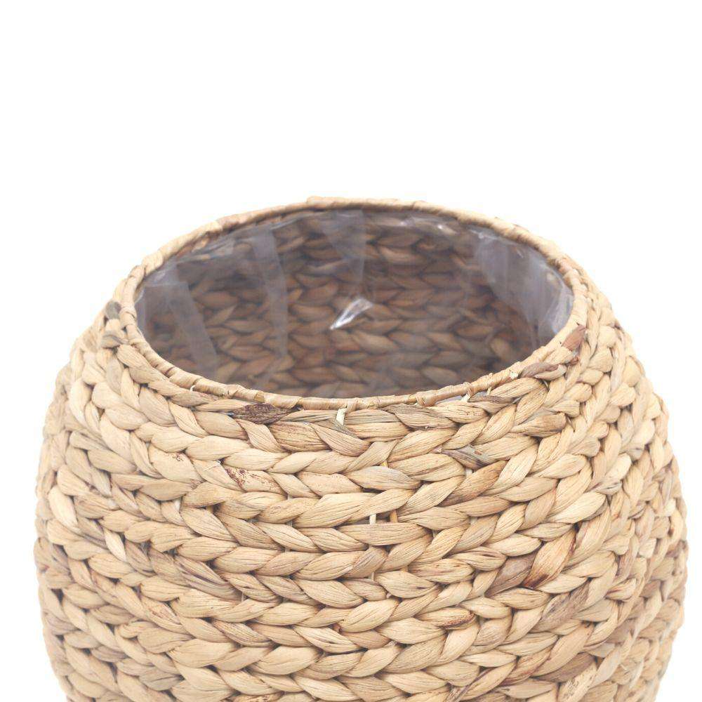 Rafa- Water Hyacinth Natural Round Floor Planter