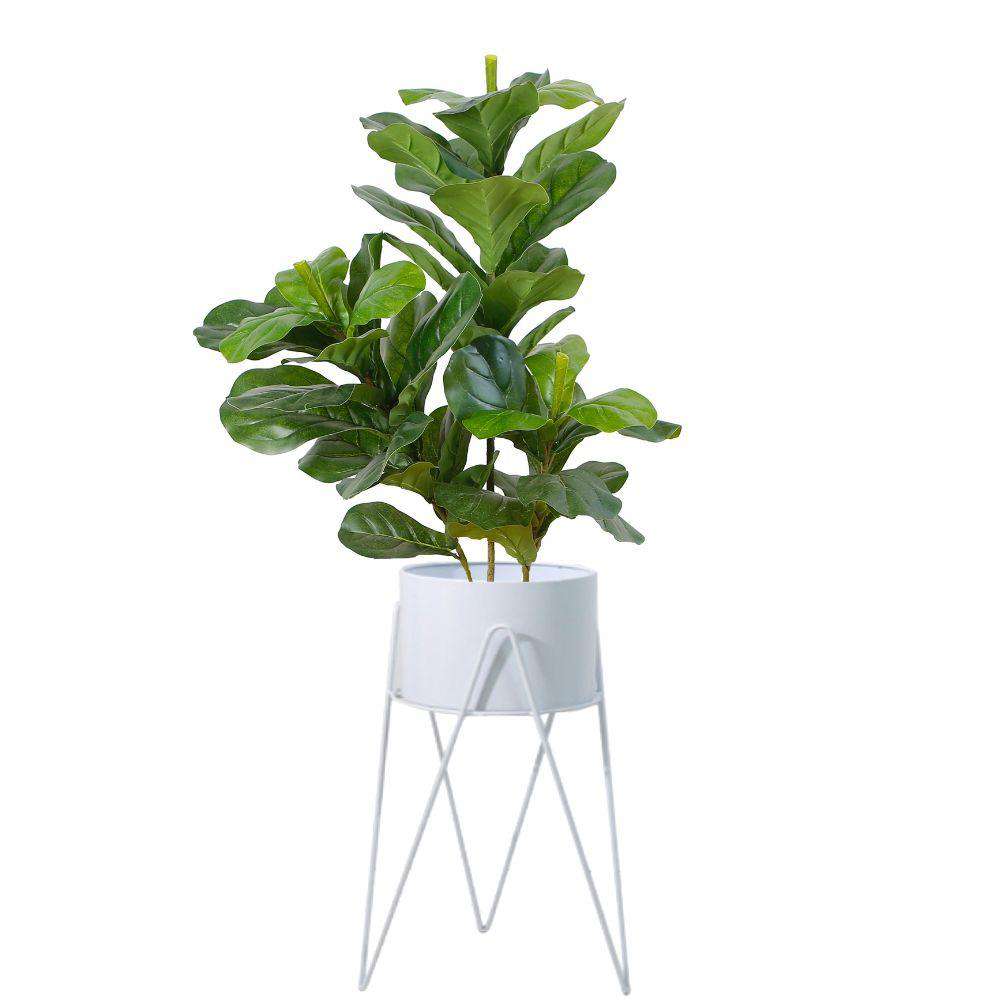 Shira White Planter With Hairpin Legs (61Cm)