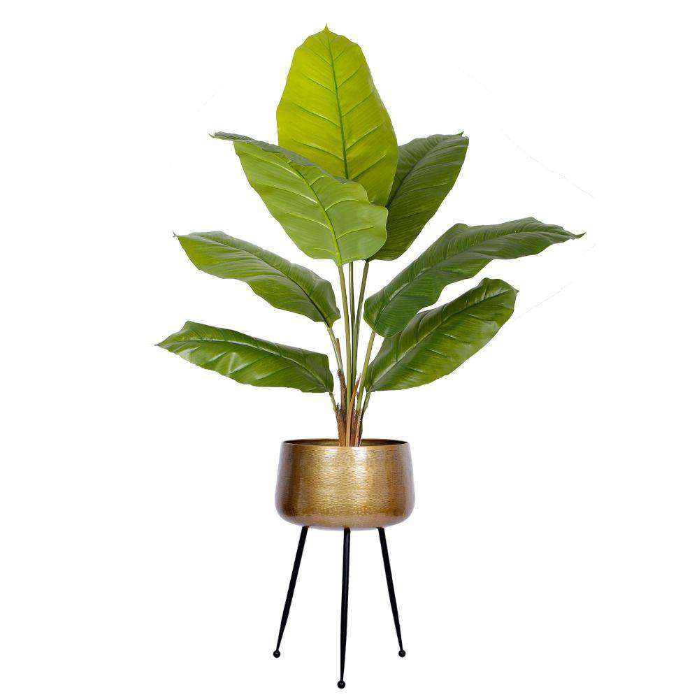 Sara - Brass Planter With Black Legs