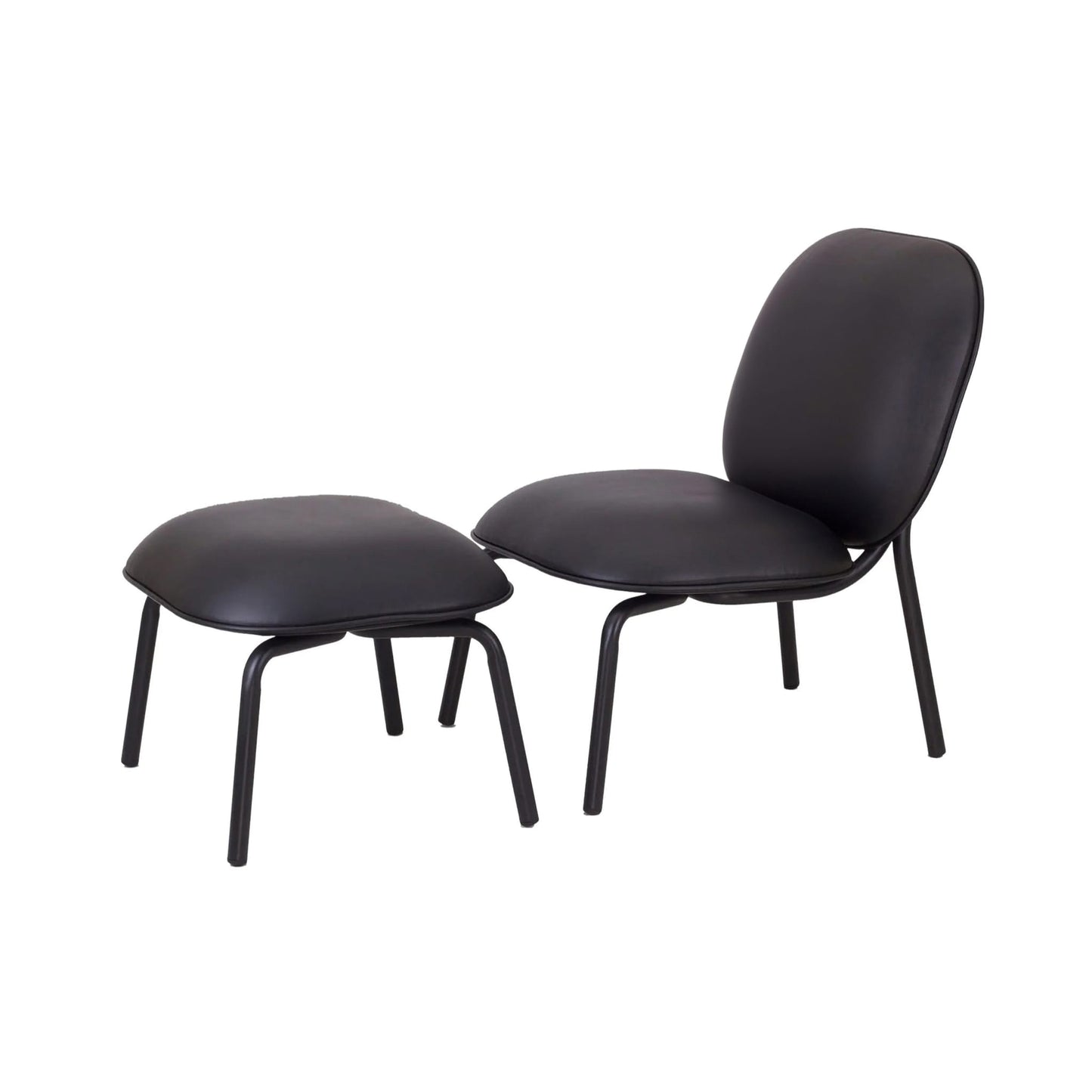 Tasca Lounge Chair & Ottoman Eco Leather Fabric Indoor