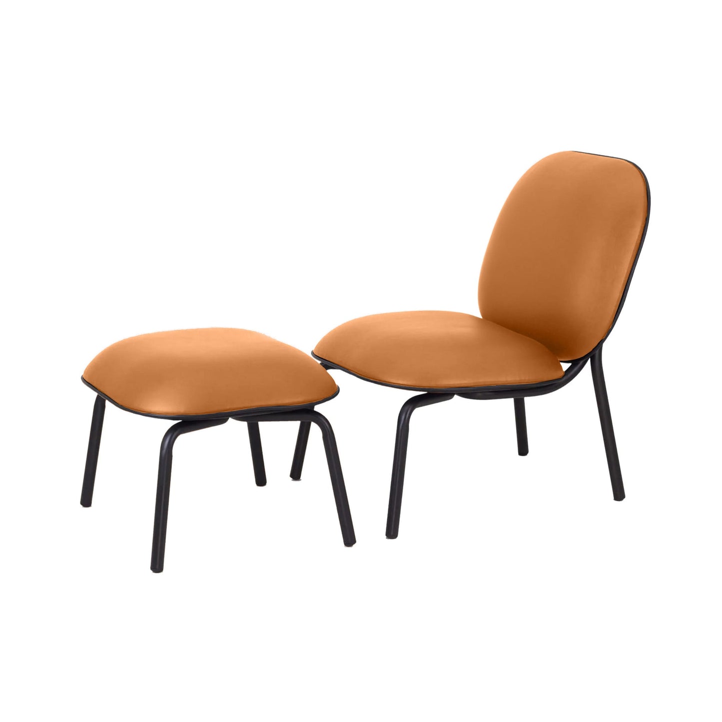 Tasca Lounge Chair & Ottoman Eco Leather Fabric Indoor