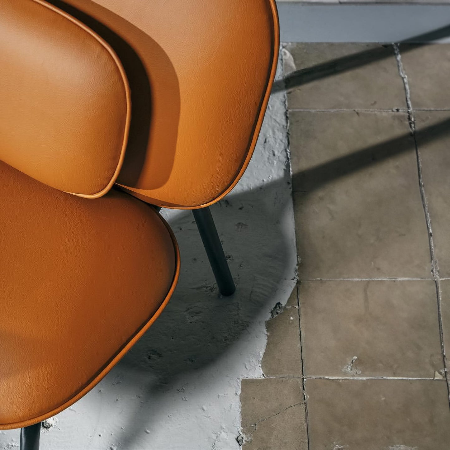 Tasca Lounge Chair & Ottoman Eco Leather Fabric Indoor