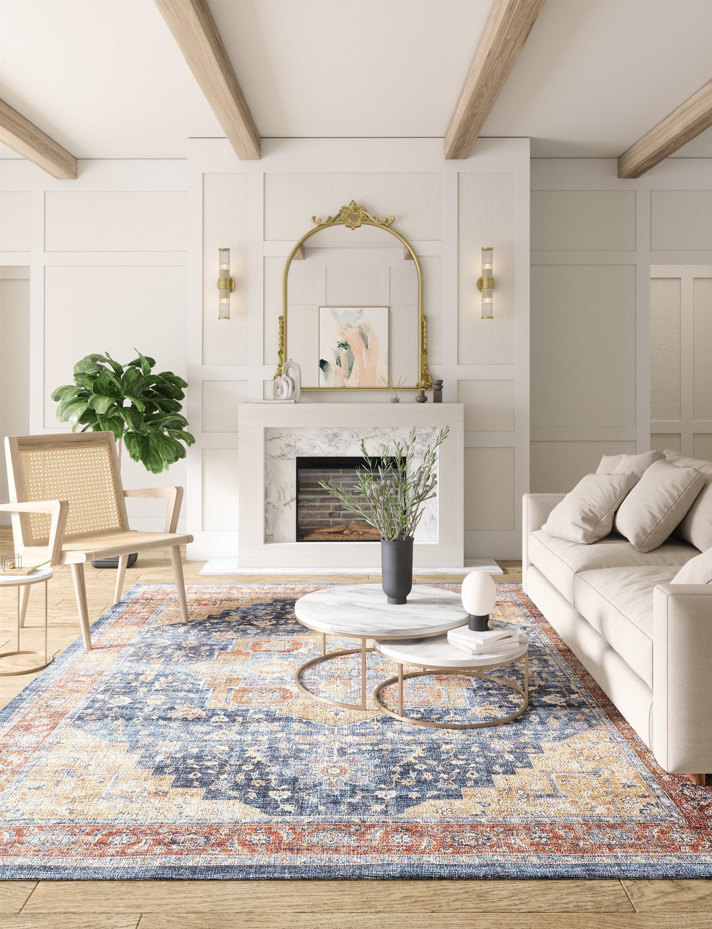 Talia Orange Blue Rug