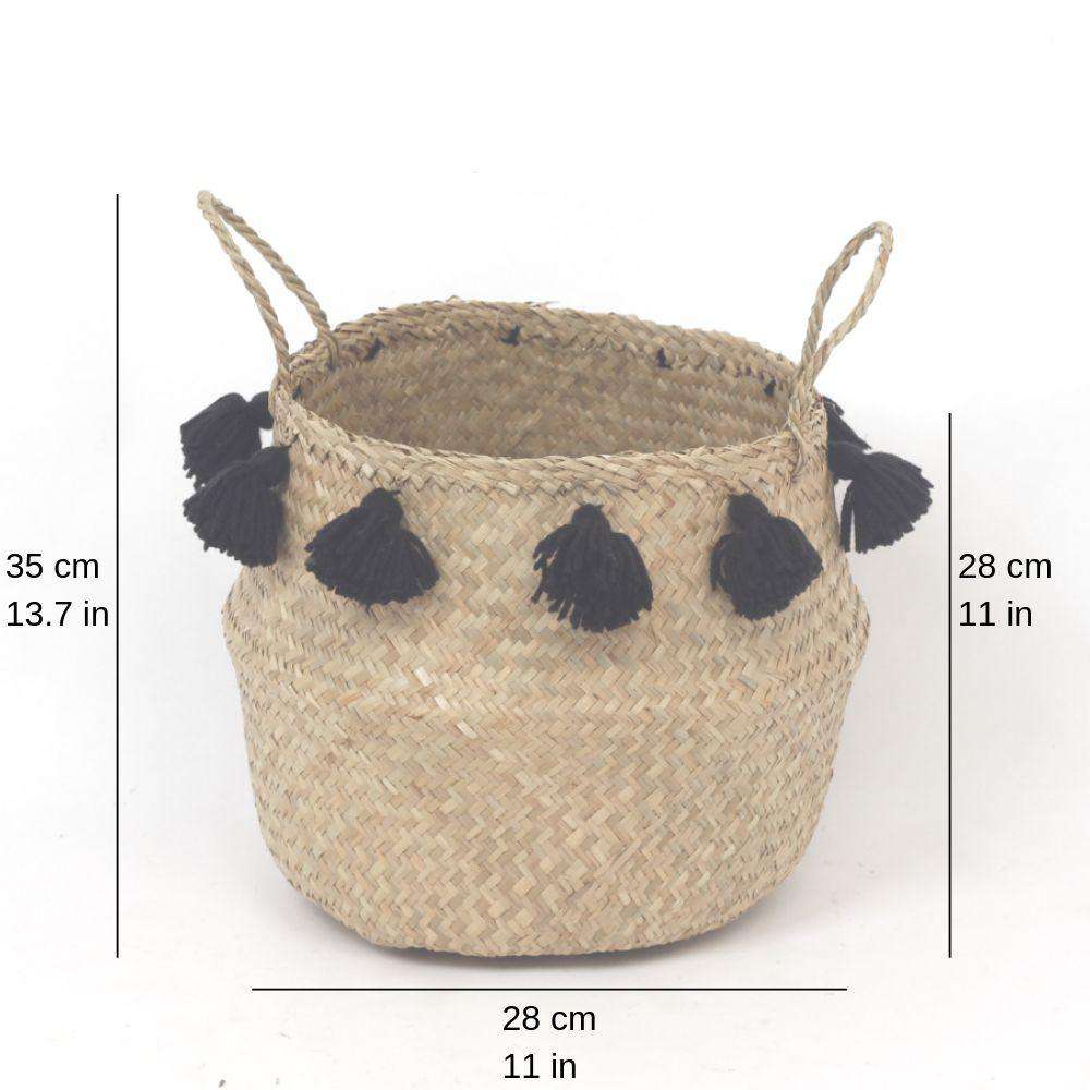 Vienna - Seagrass Basket With Black Tassel