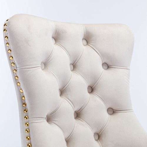 Velvet Fabric Tufted Button Home Office Chair, Adjustable Office Chair Swivel Office Chair - Austrige™