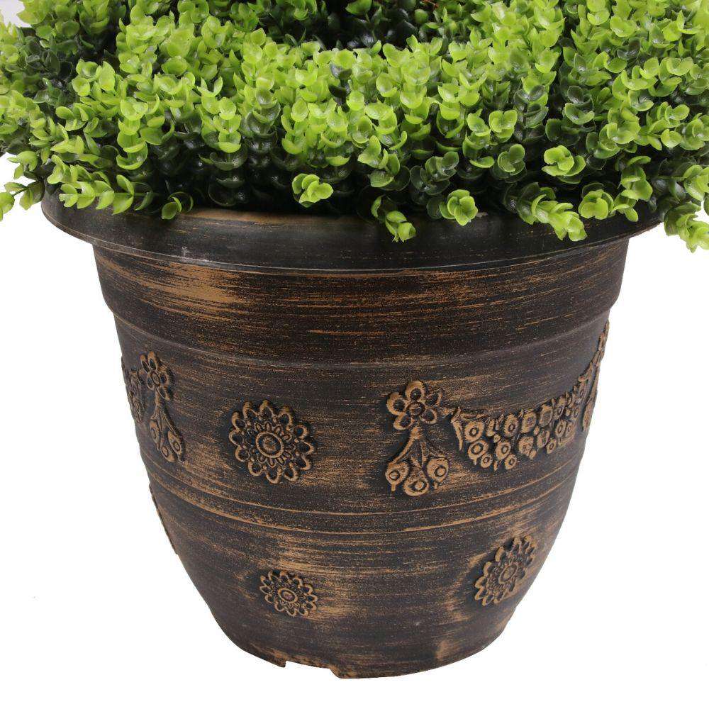 Wales Faux Potted Spiral Boxwood Topiary Plant (Multiple Sizes)