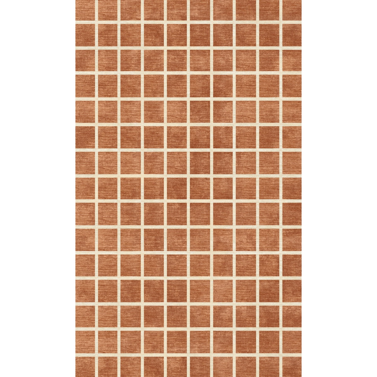 Caper Orange Natural Checkered Rug
