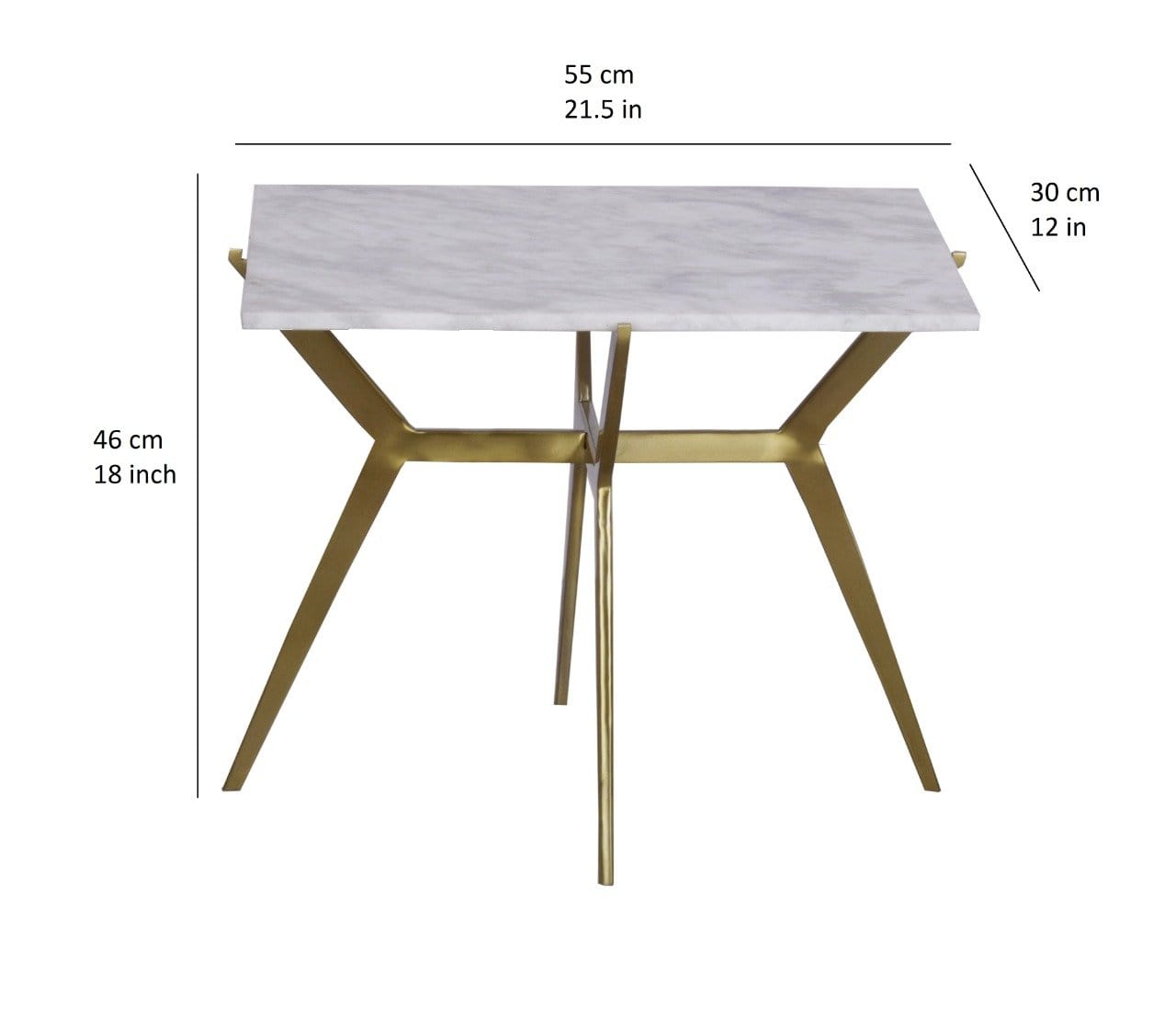 Sevi Rectangular Marble Side Table