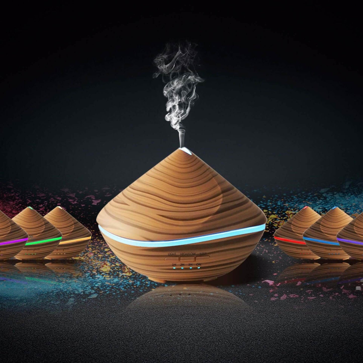 Wood Grain Aroma Diffuser Ultrasonic Wood Grain Humidifier - Austrige™