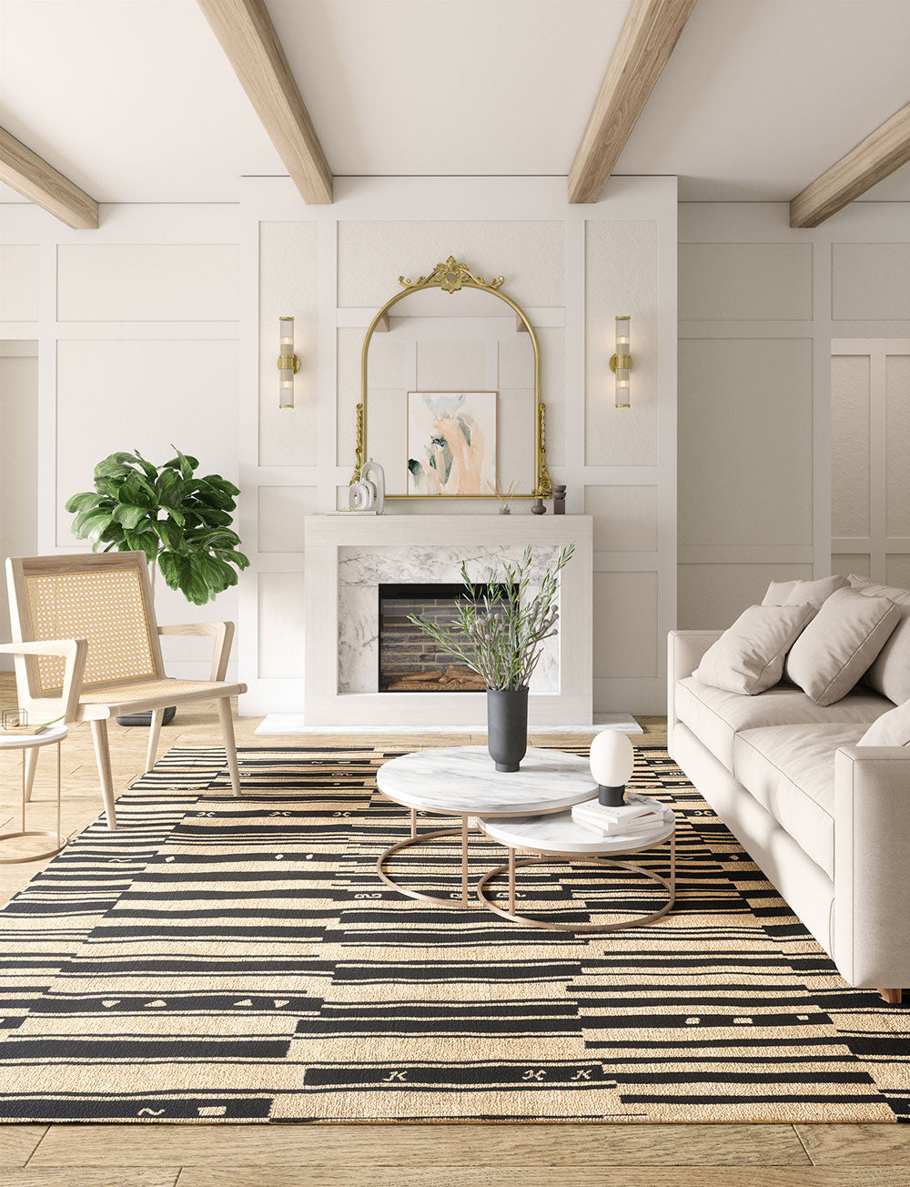 Xelara Natural Black Rug