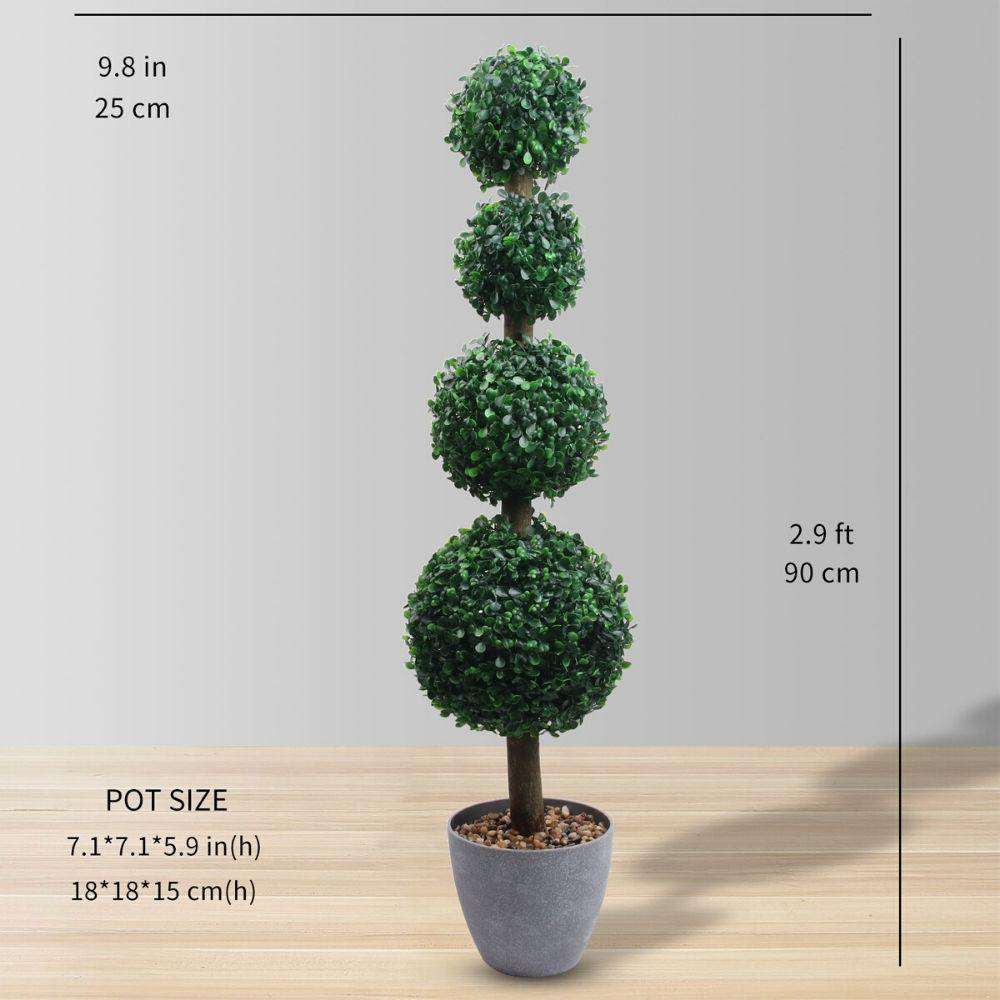 York Faux Potted Boxwood Topiary Plant 3'