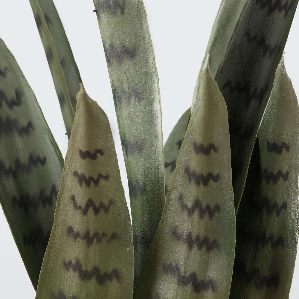 Zoro Artificial Snake Sansevieria Dark Green Potted Plant 30''