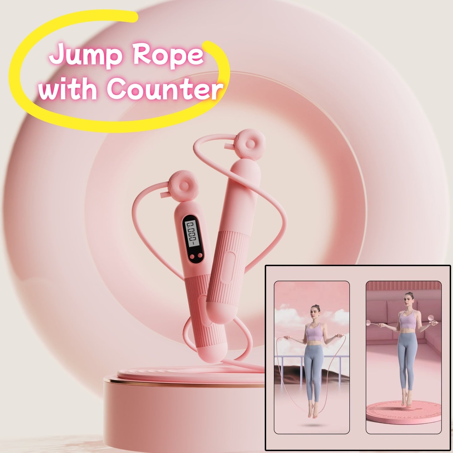 Corde à sauter avec compteur, corde à sauter réglable avec compteur de calories, corde à sauter intelligente pour exercices de fitness et perte de poids