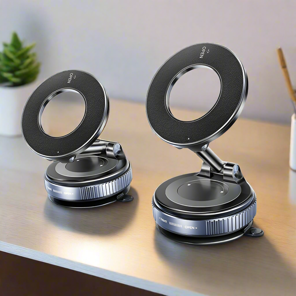 Support magnétique pour téléphone portable, pliable et réglable, avec ventouse, antidérapant, pour les déplacements quotidiens.